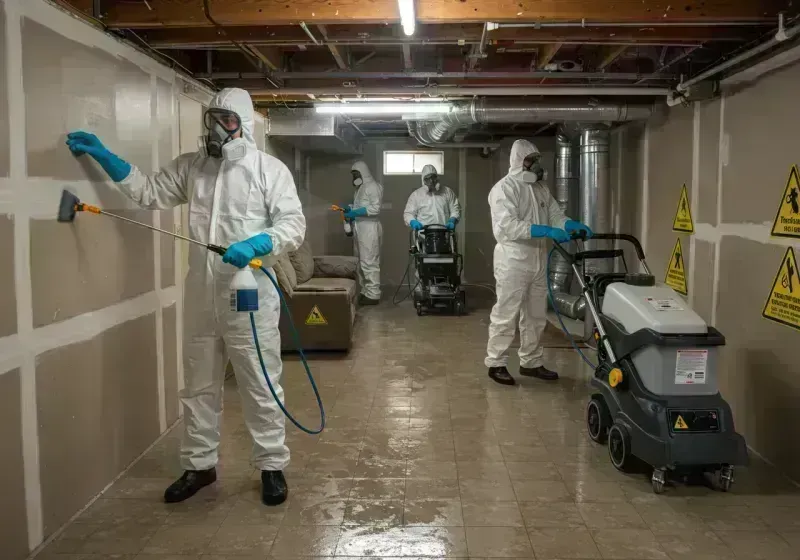 Basement Moisture Removal and Structural Drying process in Esther, MO